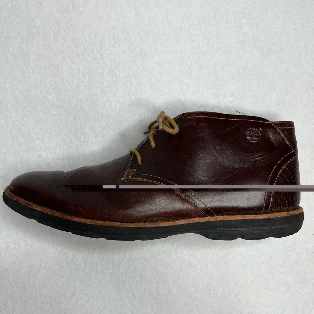 Timberland Boot Company Leather Boots Chukka Brown Mens Size 9